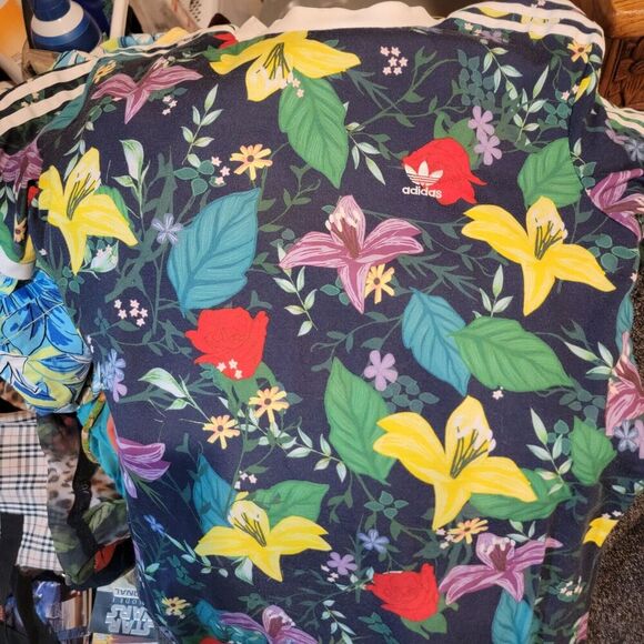 Adidas Originals Floral Print Short Sleeve T-shirt Dress Womens Small - Picture 7 of 10